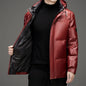 Men's Down Jacket Autumn Winter New Solid Color Thickened Warm Outdoor Travel Hooded Coat Men's White Duck Down padded Clothing