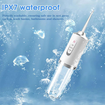 USB Portable Oral Irrigator Water Flosser Dental Water Jet Tools Pick Cleaning Teeth 200ML 4 Nozzles Mouth Oral Cleaning Agents