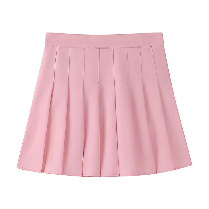 1pcs Spring Summer Womens Mini Skirts Girls Pleated Skirts Lady High Waist Cute Pink Skirt Student Short Skirt JK Uniform Skirts