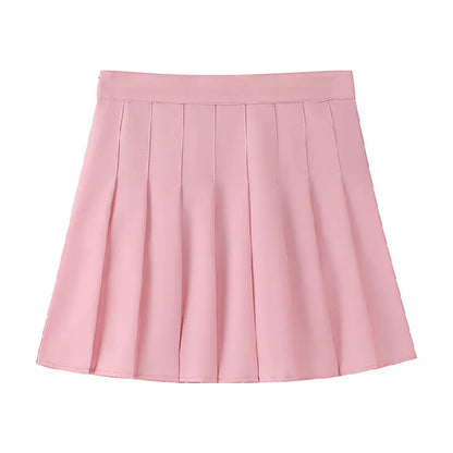 1pcs Spring Summer Womens Mini Skirts Girls Pleated Skirts Lady High Waist Cute Pink Skirt Student Short Skirt JK Uniform Skirts