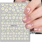 3d Nail Art Decals Watercolor Florals Purple Green Pink Flowers Leafs Fruit Adhesive Sliders Nail Stickers For Manicure