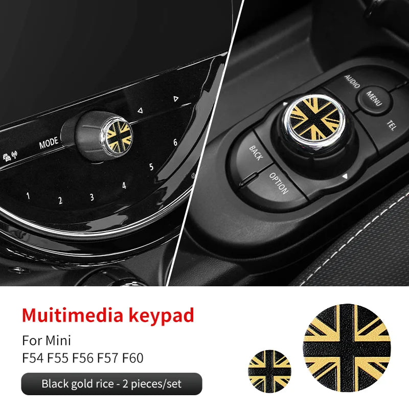 Central Control Volume Multimedia Button Knob Sticker for MINI Cooper F55 F56 F57 F60 Countryman Leather Car Interior Styling