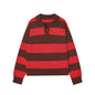Sweater knitted Pullover Women's Spring 2026 New Fashion Striped Loose Polo neck Warm Women Sweater Chic Youth Holiday Pullover