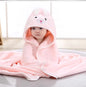 Toddler Bathrobe Infant Bath Towel Boy Girl Blankets Swaddle With Hood Cartoon Coral Fleece Towel Blanket Newborn Kids Bedding