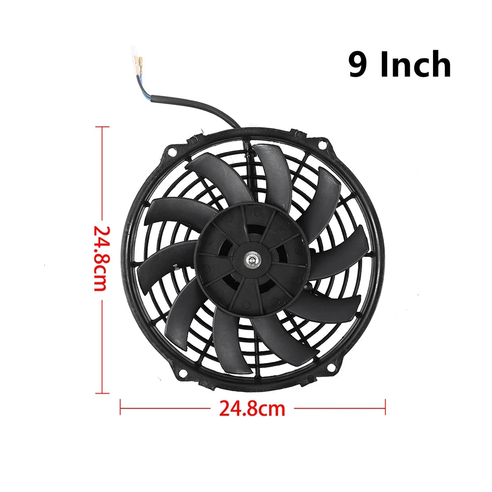 Universal 7/9/10/12/14/16 Inches 12V 80W 2100RPM Car Air Conditioning Electronic Radiator Cooling Fan Blade Electric Cool Kit