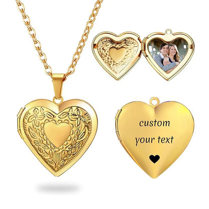 Personalized Locket Necklace for Women Custom Photo Heart Pendant Necklace Customized Picture Lockets Necklaces Birthday Gifts