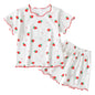Baby Girl Strawberry Pajamas Set Summer Short Sleeve Thin Two Piece Toddler Kids Sleepwear Infant Home Wear Clothes