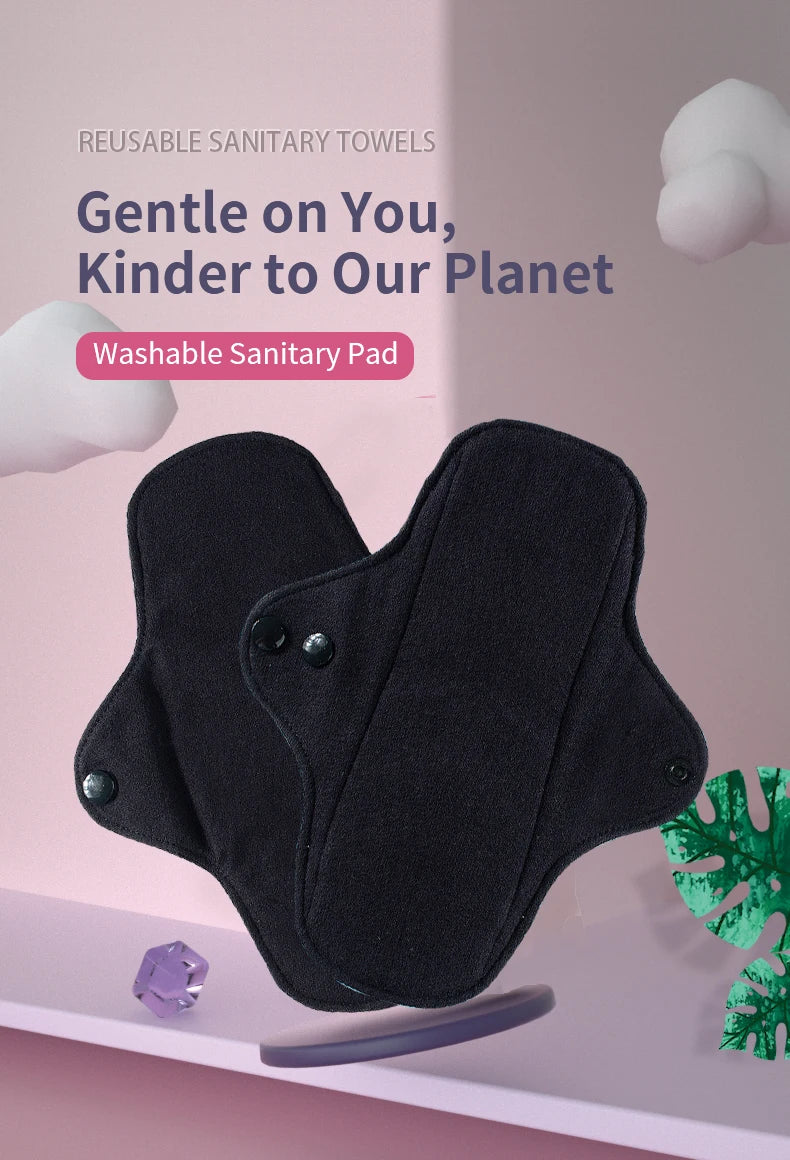 4pcs Washable Sanitary Towels Cotton Menstrual Pad Reusable Women Sanitary Napkins Feminine Hygiene Product Period Cloth Pads