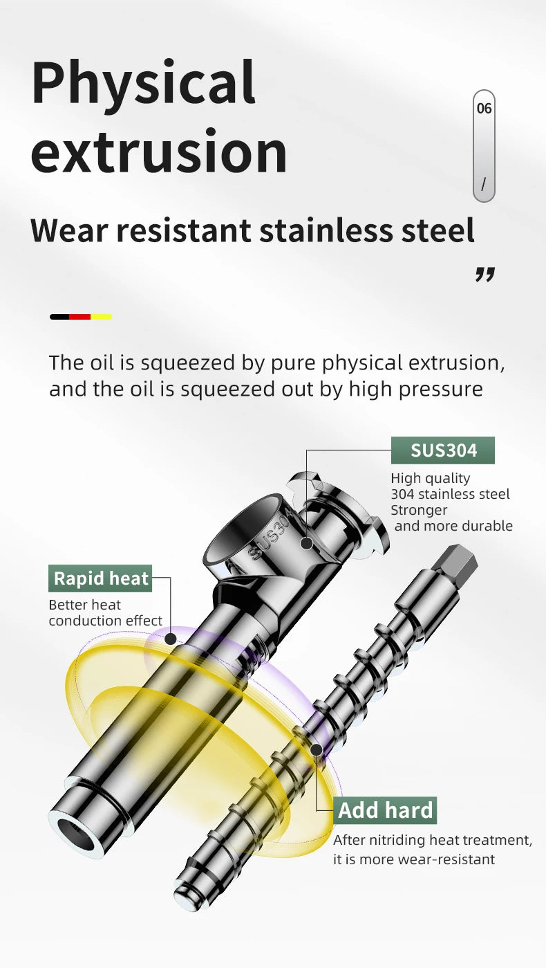DIVEDEER New T1 Temperature Control Stainless Steel Hot and Cold Household Intelligent Small and Medium-sized Oil Press Machine