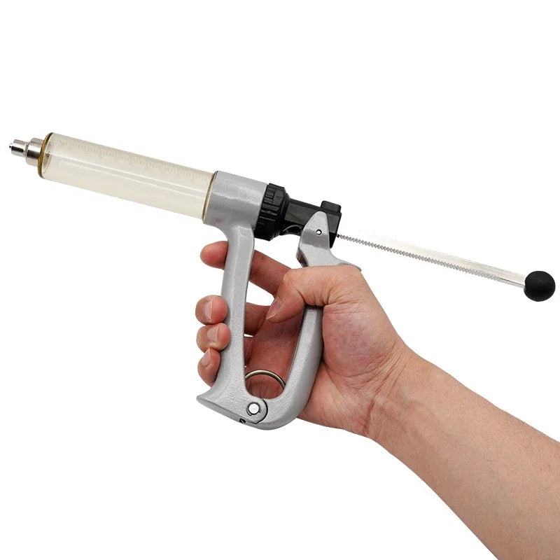 25/50ml Semi-Automatic Veterinary Continuous Syringe Animal Injection Adjustable Vaccine Syringe for Livestock Cattle Sheep
