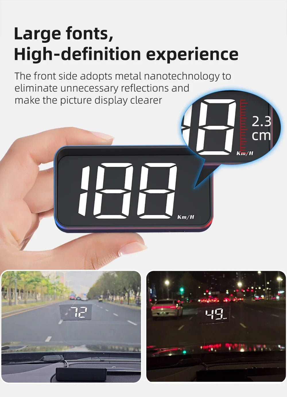  M2 Universal GPS HUD Car Speedometer Projector With Speed KMH Head Up Display Car USB Cable Plug & Play GPS & Beidou System
