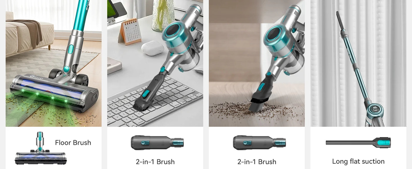 Wireless Vacuum Cleaner, Upgraded Version of Household Green Light Anti Entanglement Floor Brush, Automatic Dust Sensing, Suitable for Hardwood Floors, Carpets, Tiles, Suitable for Hardwood Floors, Carpets, Tiles