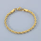 18K Gold 925 Sterling Silver 4MM Chain Bracelets For Men Women Unisex Simple Charm Bracelet Wedding Party Gift 20cm 8in