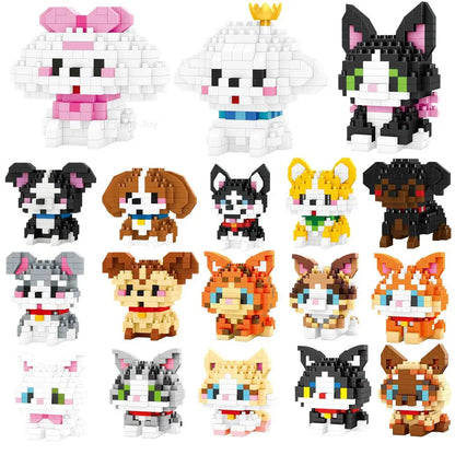 Insect Micro Animals Pet Cats Dog Building Blocks 3D Diamond Model BEE Snail Brick City Construction Toy for Children Kid Gift
