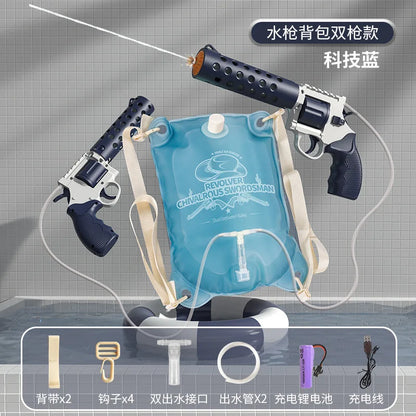 Backpack Electric water gun,Full-Automatic Shooting Water Gun Toys for male Summer Outdoor Beach High-capacity Guns Game Gifts