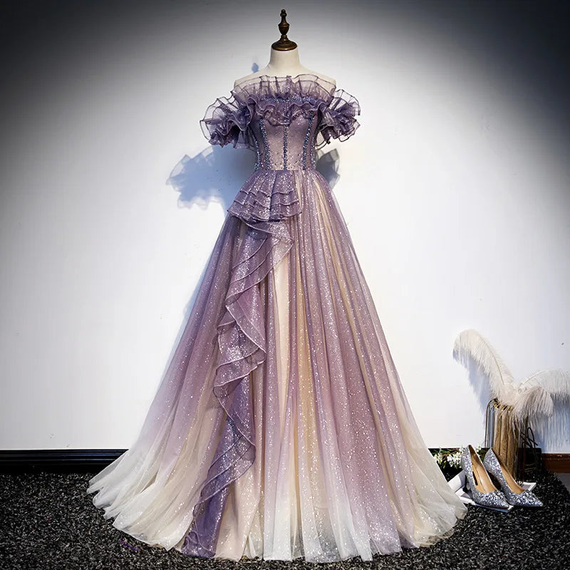 Evening Dress Women 2024 New Autumn And Winter Temperament Banquet Host Fairy Celebrity Slim Dress Wedding Bridesmaid prom dress
