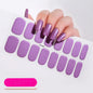 16Tips French Semi-Cured Gel Nail Wraps Sticker Pure Color Full Cover UV Gel Nail Polish Wraps Long-Lasting Nail Extension Decal