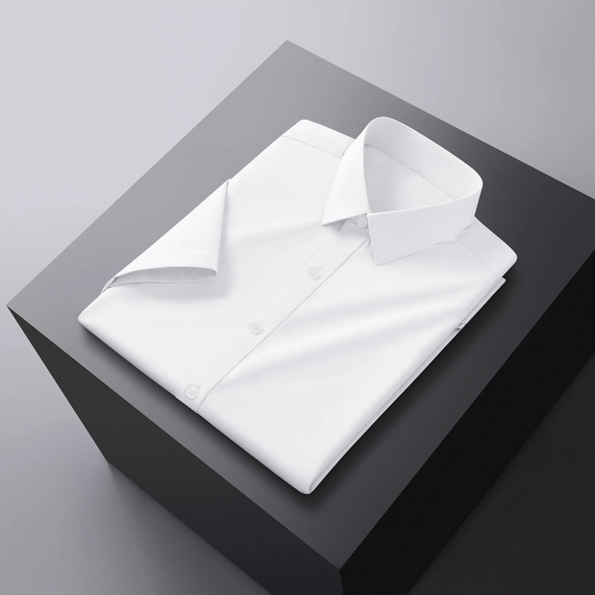 Men's Business Casual Solid Color Short Sleeve Shirt Summer Fashion No Ironing Comfortable Versatile Top for Men