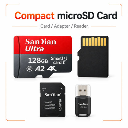 High-Speed Storge SD Card 128GB Original Micro TF Cards 256GB Class 10 Fast Transfer Memory Card for Phones/Digital Camera/PC