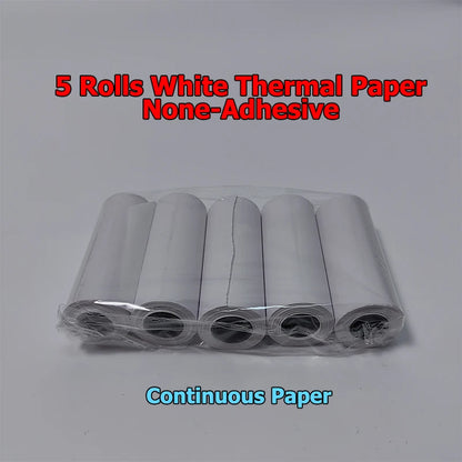 5 Rolls 10 Years Use PeripageThermal Adhesive Sticker Photo Paper for Cute Cat Mini Paperang Memobird Poooli Printers Supplies