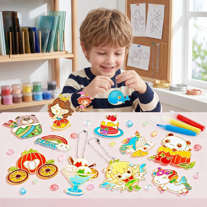 DIY Crystal Gel Painting Kit Craft Handmade Toy Children Graffiti Coloring Gift Fairy Tale & Animal Themes Educational Art Kits