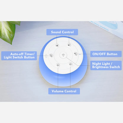 MBZ203 White Noise Machine Sleep Sound Machine for Baby Sleep Soother 7 Colors Night Lights 34 Soothing Sounds Adjustable Timer