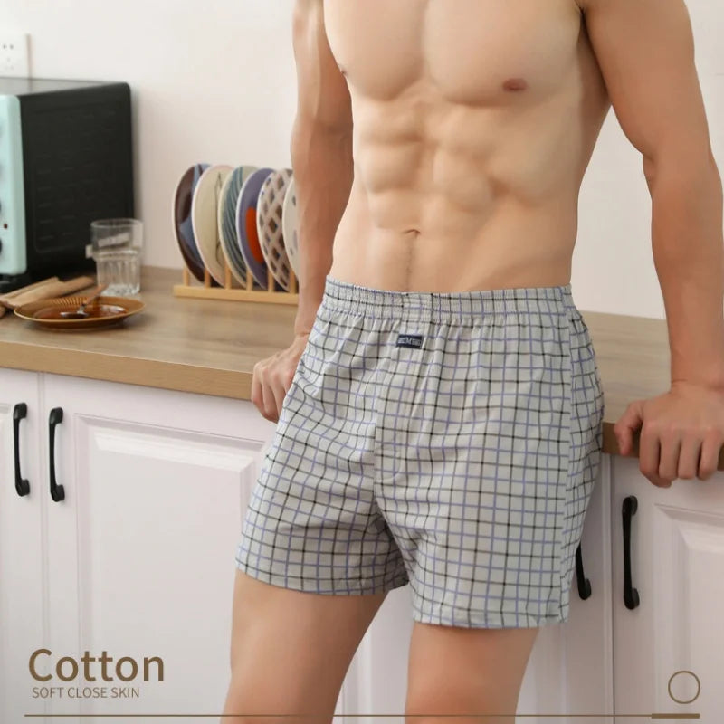 1/2/3/4PCS Plus Size M-XXXL Cotton Aro Pants Men's Underwear Flat Pants Skin Friendly Comfortable Loose Home Large Waistband