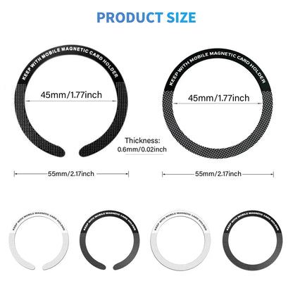 1PC/3PC/5PC Stainless Steel Universal Magnetic Metal Plate Ring For Magsafe Wireless Charger Iron Sheet Sticker Car Phone Holder