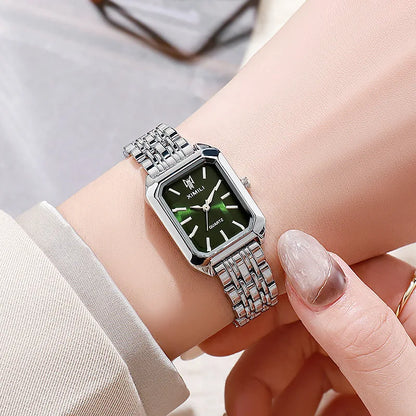 Luxury Women Watches Fashion Rectangle Ladies Steel Band Quartz Watch Reloj Mujer Relogio Feminino Girls Clock Gift
