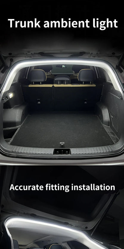 1Set Car High Brightness Trunk Lighting Ambient Light Interior Decoration LED Wiring Free Automatic Sensing Tailgate Light Strip
