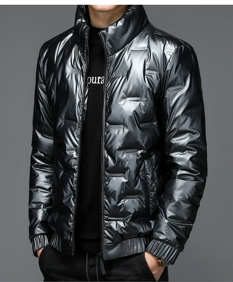 80%  White Duck Down Coat 2024 Trendy Fashion Winter Stand Collar Warm Sport Jacket Men's Thermal Thick Outwear
