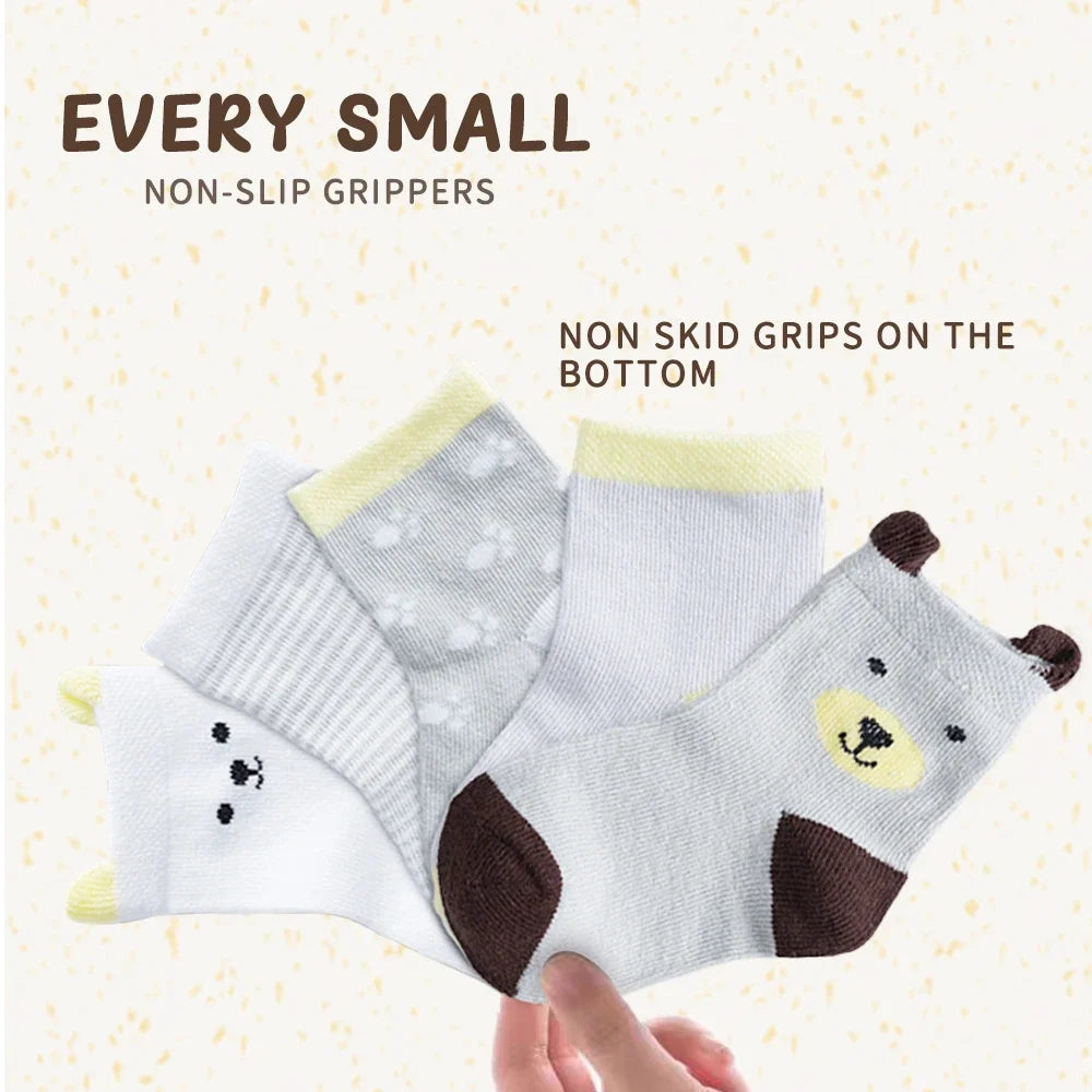 5Pairs/Lot Cotton Kids Anti-Slip Winter Socks Casual Baby Boys Girls Sock Floor Children's Socken With  Grips Kids For 0-8 Years