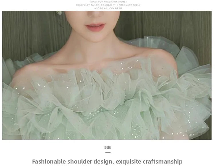 Ele een Evening Gown for Women High-End Luxury Fairy T Performance Host Dr Korean Sle Floral Mid-Waist Slim Fit