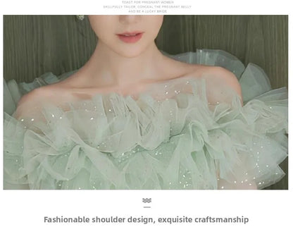 Ele een Evening Gown for Women High-End Luxury Fairy T Performance Host Dr Korean Sle Floral Mid-Waist Slim Fit