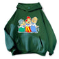 Cartoon Hoodie Alvin and The Chipmunks Green Red Navy Blue Shirt Camisa S/P Movie Promo Animation Long Sleeve Hoody Sweatshirts