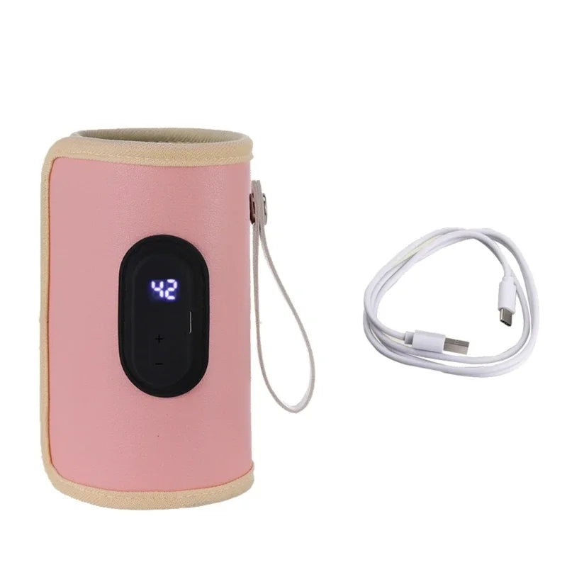 Portable Digital Display Baby Bottle Warmer USB Car Travel Nursing Milk Heater Outdoor Universal Temperature Control Accessories