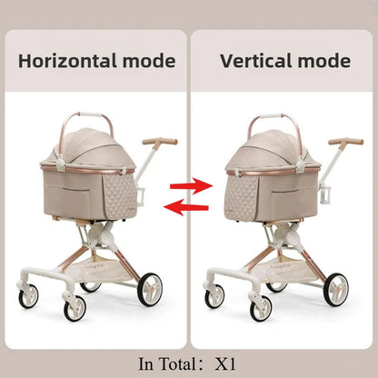 Foldable Pet Cart Strollers Basket Change Direction Medium Dogs Strollers Detachable Cat Dog Trolley Carrier Wheels Outdoor