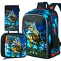 3PCS Backpack for Boys, 16 Inch Dinosaur Preschool Bookbags, Cool Elementary Kindergarten School Backpacks