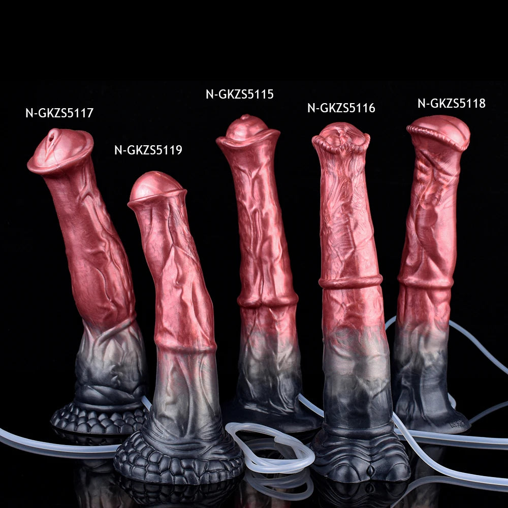 NNSX Horse Squirting Anal Plug Dildo Ejaculation Penis with Strong Sucker G-spot Stimulation Silicone Erotic Sex Toys For Woman