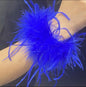 Real Ostrich feather cuff plumes bracelet for women white Cuffs pens Shirt with feathers girls fur cuffs ornament boa plume