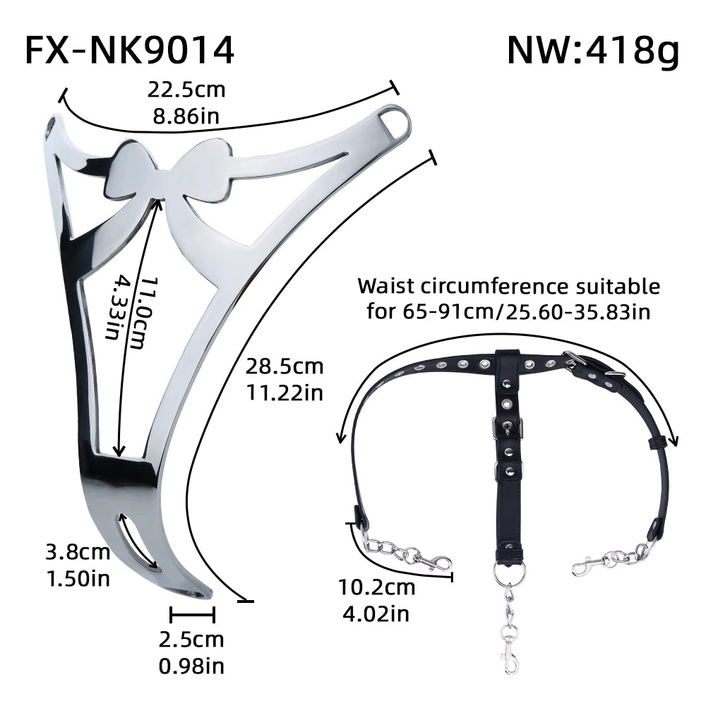 SHAZ Sexy Thong Women Panties Stainless Steel G strings Adjustable Waist Pant Heavy Bdsm Briefs Chastity Belt Sex Toys for Women