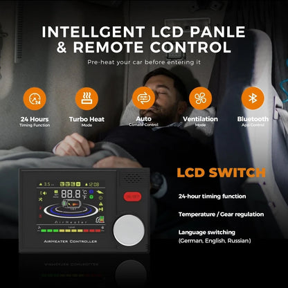 8KW 12V&24V&110-240V Diesel Air Heater With Bluetooth App,LCD Switch,24Hours Timing For Car Trailer Truck Diesel Parking Heater