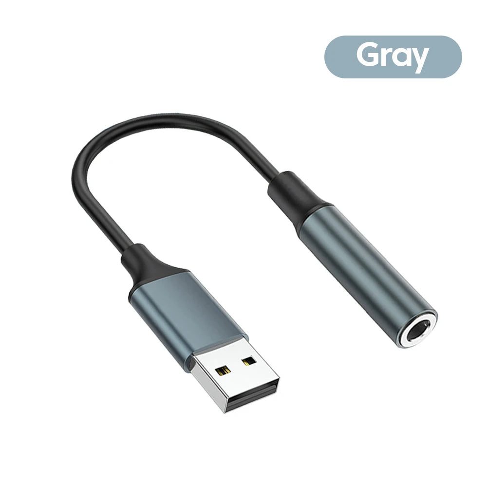 USB To 3.5MM Jack Audio Adapter USB to 3.5mm Headset/Microphone External Stereo Sound For PC Laptops USB to 3.5 Jack Adapter