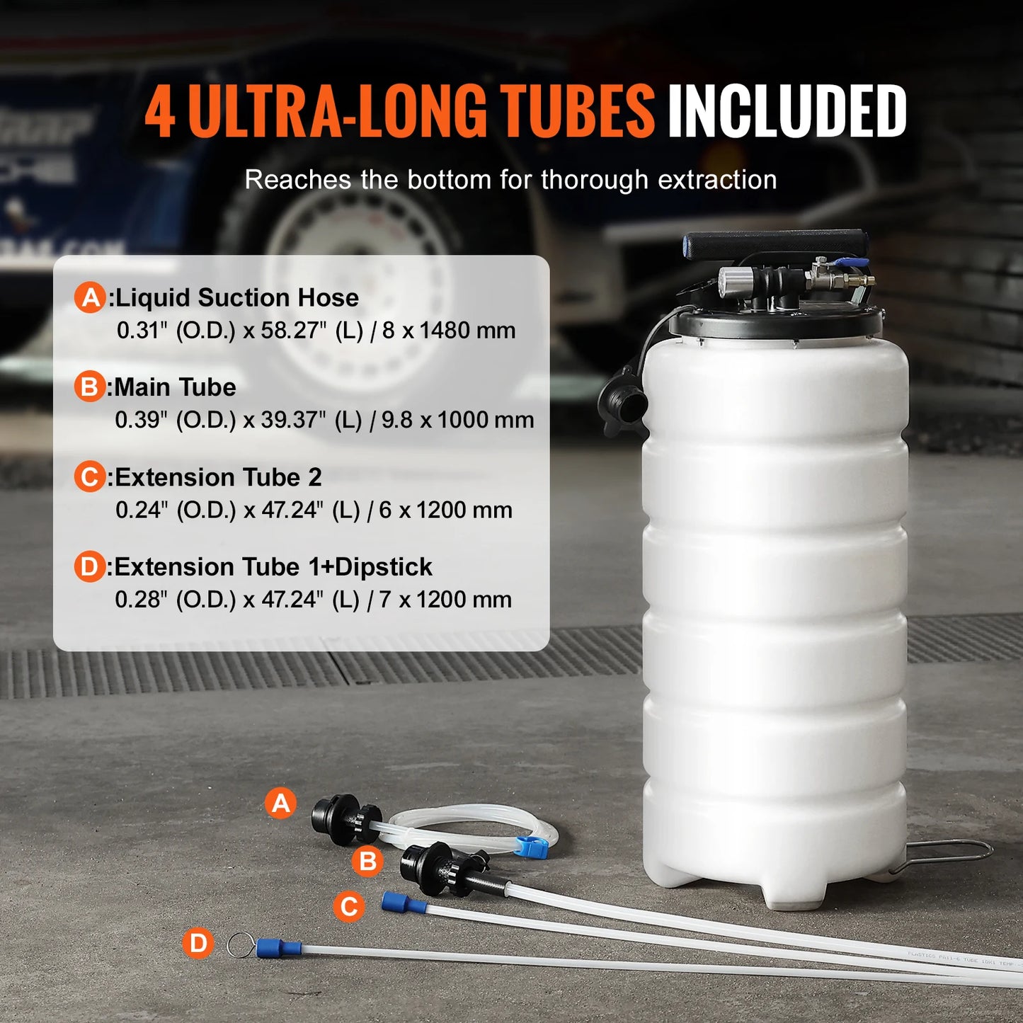 SucceBuy 6.5L/15L Pneumatic Fluid Extractor with Suction Hose Oil Changer Fuel Pump for Automotive Fluids Vacuum Evacuation