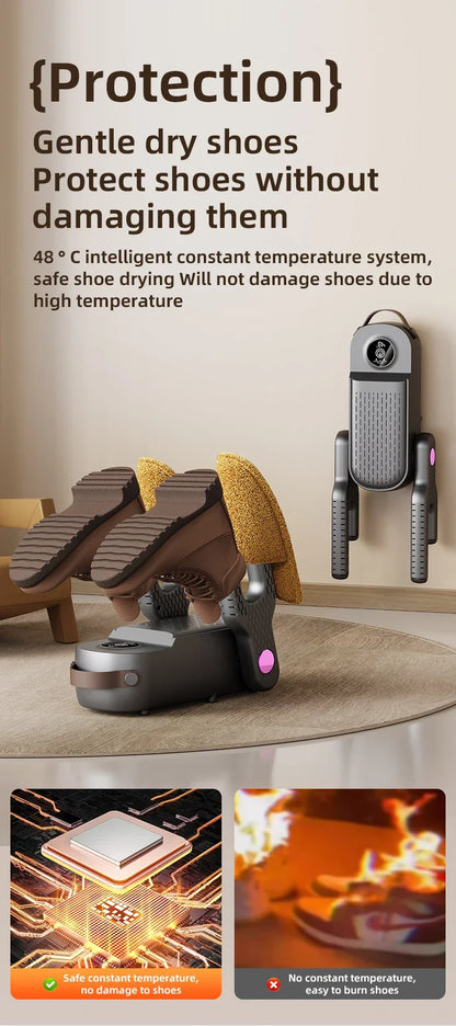 New 2025 Korean Style 4-Core Shoe Dryer Sterilizing & Deodorizing Foldable Smart Shoe Dryer Multi-Function Sock Dryer