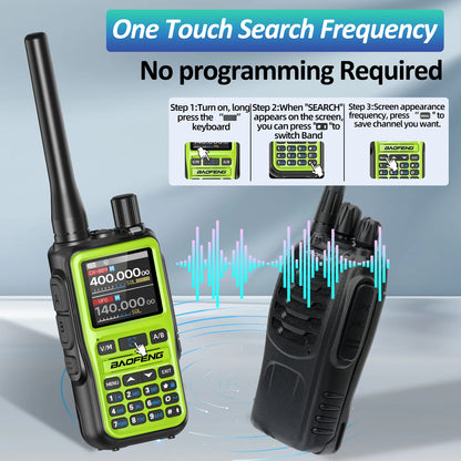 BAOFENG UV-5R Mini Walkie Talkie Air Band Bluetooth Programming Wireless Copy Frequency 999CH Full Band Long Range Two Way Radio