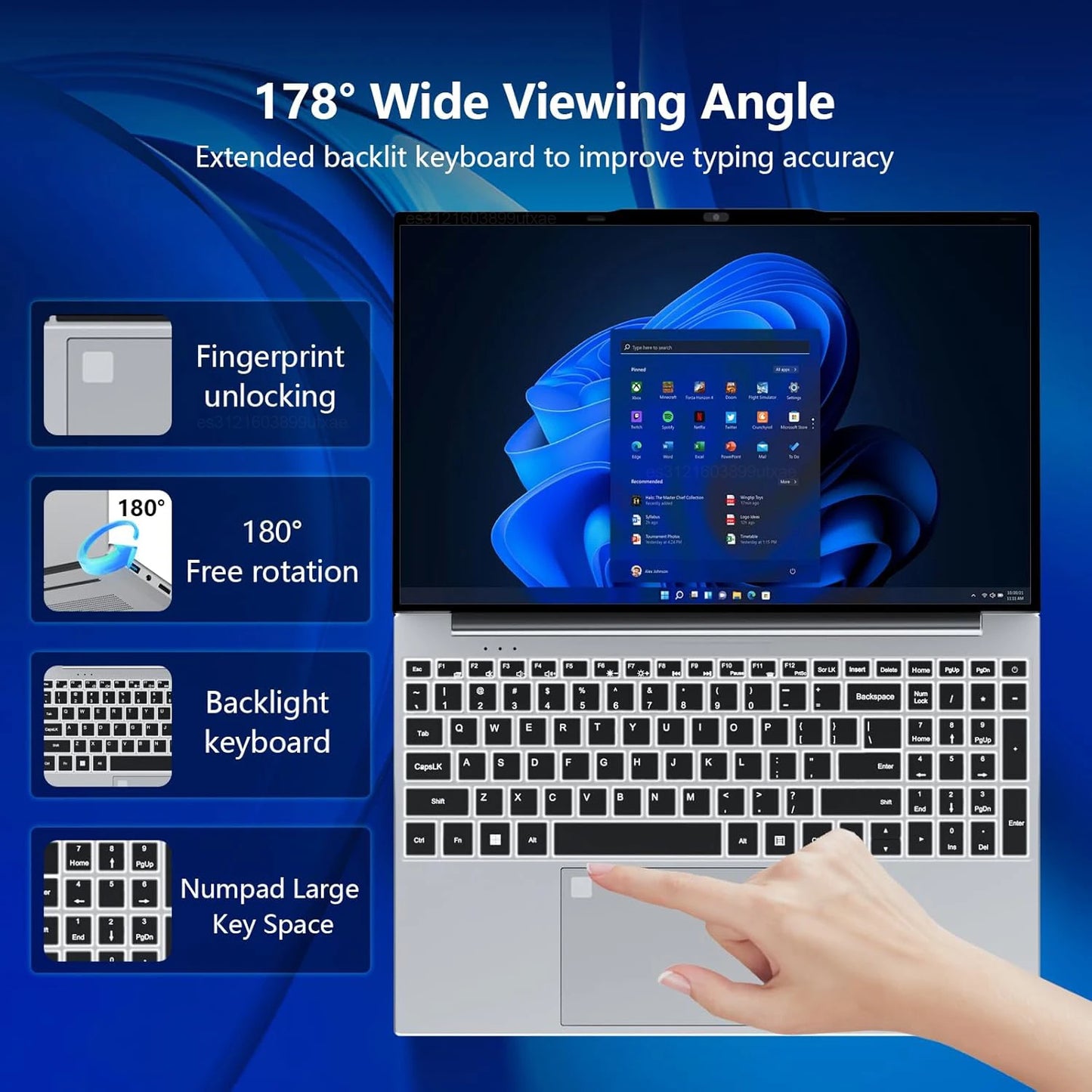 LENO NEW 15.6" Laptop Windows 11 Intel Core i7 8650U 32GB 2TB 1920*1080 HD Gaming Computer PC Gamer office Ultra Slim Notebook