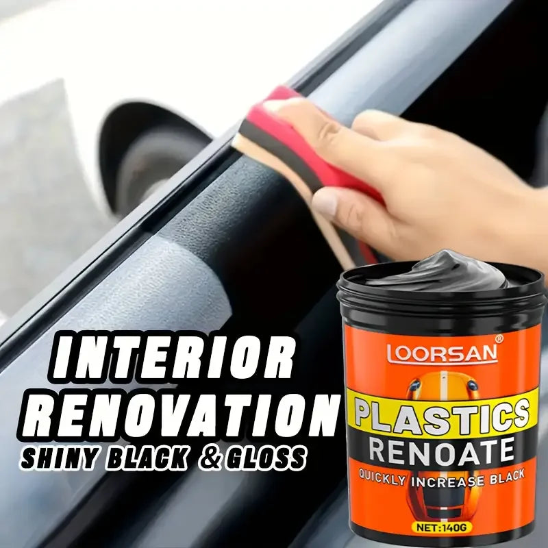 Car Interior Refurbishing Kit, Long-Lasting Plastic and Rubber Repair Agent - Enhances Black Frame Renewal, Tire Shine