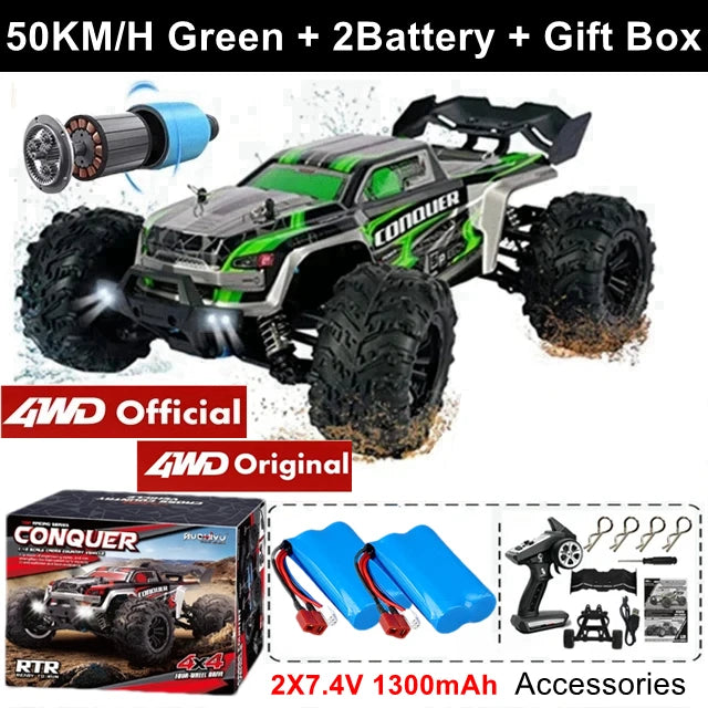 4WD 1:16 80KM/H Super Brushless 50KM/H Brushed RC Car 4x4 Off Road Remote Control High Speed Drift Racing Truck Buggy Toy Gift