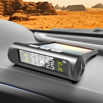 Solar Auto Security Alarm Systems Power TPMS Car Tire Pressure Alarm Monitor System Tyre Pressure Temperature Warning